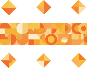 Geometric orange shapes and patterns design for creative background.