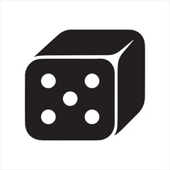 Dice icon silhouette vector with white background