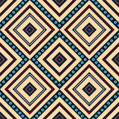 Green and Orange Tribal Chevron Ethnic Border Seamless Pattern