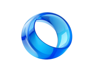 Shiny blue ring-like sphere graphic