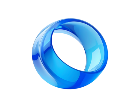 Shiny blue ring-like sphere graphic - Powered by Adobe