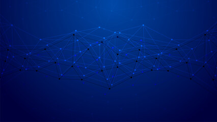 Abstract digital network connection blue background 
