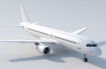 Obraz premium White airplane on a light gray background
