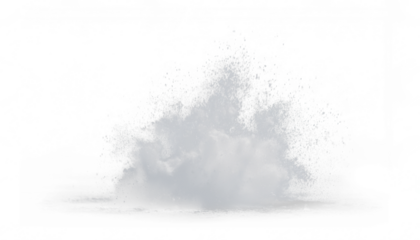 White snow explosion expressive motion transparent PNG cutout, isolated background
