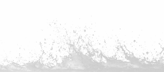 Fototapeta premium White water sputter splash, dynamic expressive motion transparent PNG cutout, isolated background, graphic element