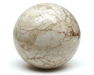 Ornate, smooth, light beige sphere