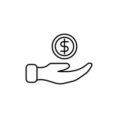 Money Finance Business Line Icon