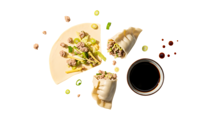 A tasty morning breakfast with a hot cup of coffee and a sweet dessert on a white plate