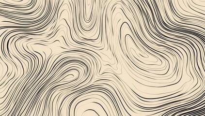 Abstract swirling lines on a light beige background