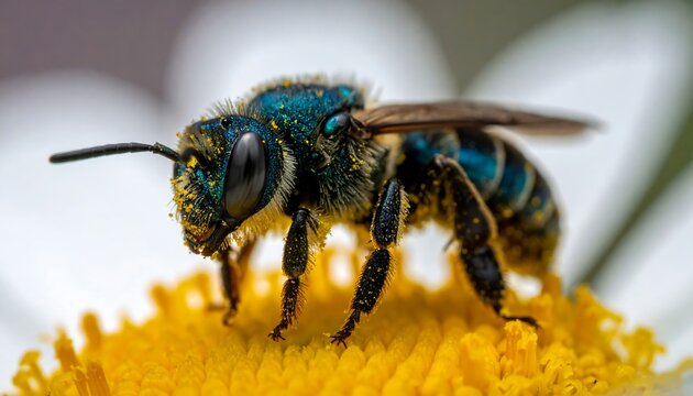 Close-up bee on daisy
