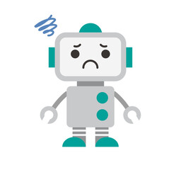 AI、ロボットのアイコンイラスト / 不満 / ベクター