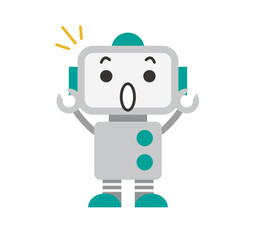 AI、ロボットのアイコンイラスト / びっくり / ベクター	