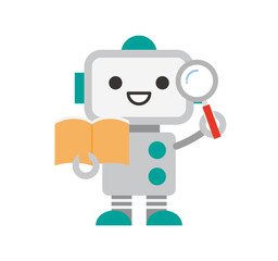 AI、ロボットのアイコンイラスト / 勉強 / ベクター