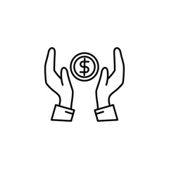 Money Finance Business Line Icon