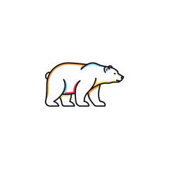 Line art illustration of a bear animal wildlife nature icon logo graphic design vector clipart symbol mammal fauna cute cartoon drawing