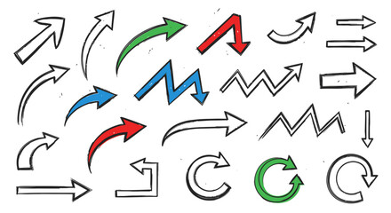 Colorful Illustrations of Directional Symbols