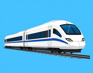 Naklejka premium White high-speed train on tracks (1)