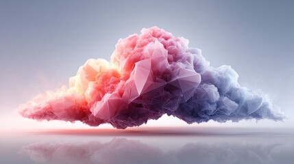 conceptual. Abstract data visualization as a colorful particle cloud, representing modern tech concepts. product launch decks.