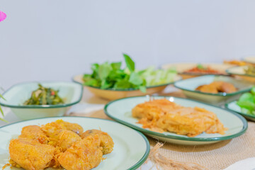 chicken nuggets with salad