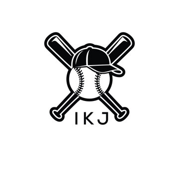 IKJ Modern Sports Company logo. IKJ Baseball Company design for entrepreneur and business. IKJ Team Branding best icon. 
