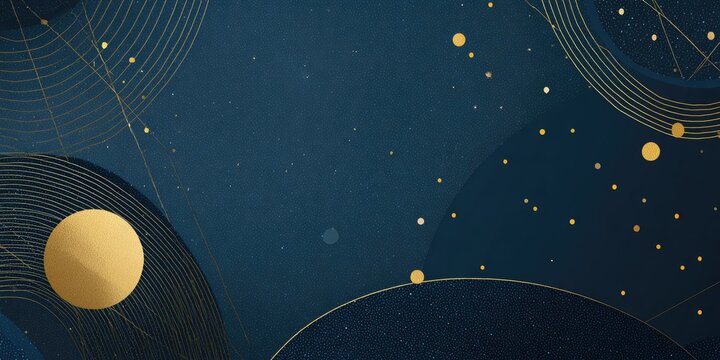 Abstract background with gold accents and deep navy blue