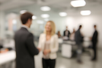 Blurred Business People Meeting in Bright Modern Office Environment, motion blur Business concept, motion bokeh background