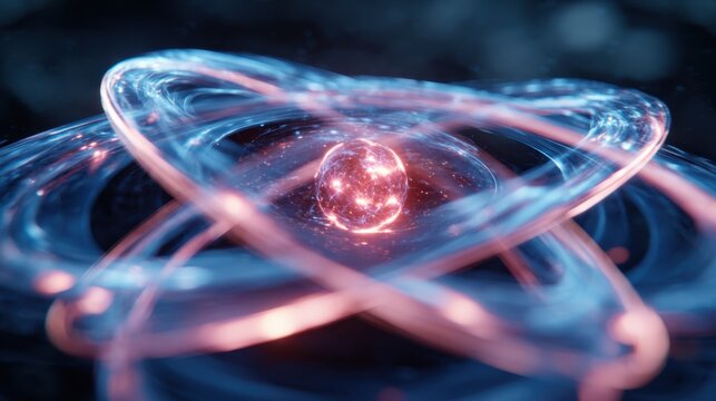 Inside an atom, a dense nucleus of protons and neutrons anchors electrons in orbit, forming the fundamental structure behind all matter and energy.
