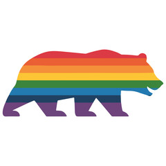 Abstract Rainbow Colored Polar Bear Vector Illustration – Creative Colorful Animal Clipart for Modern Design