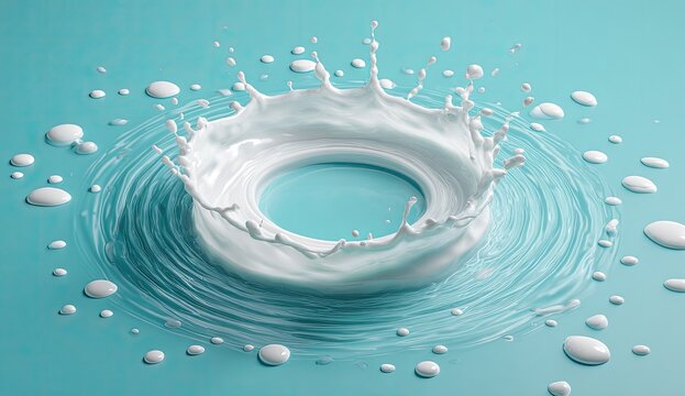 Milk splash in circular pattern