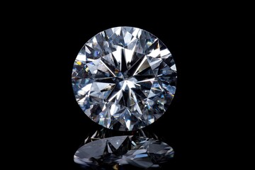 Round brilliant cut diamond on black background (2)