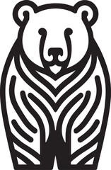 Black and white bear logo. Isolated vector illustration on white background