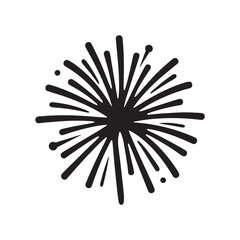 Obraz premium Fireworks silhouette black vector. isolated white. 