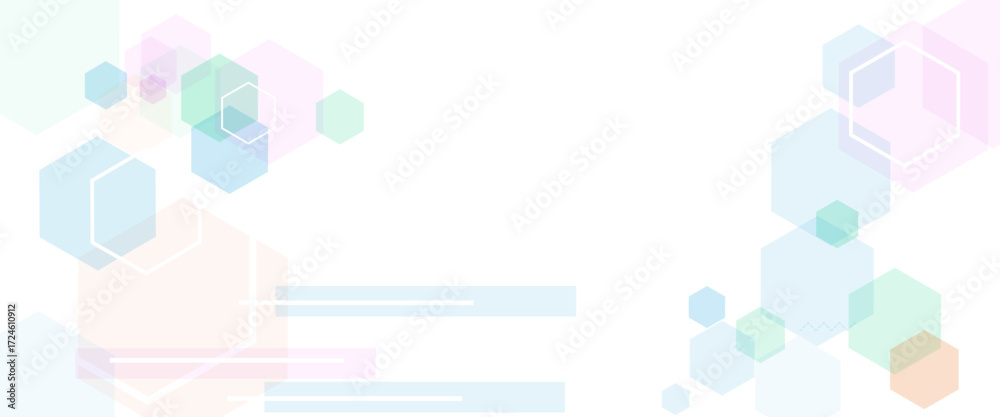 Wall mural geometric abstract background with colorful hexagons. vector hexagons pattern. science, technology c