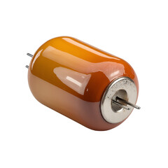 Exploring the unique design of a vintage electronic capacitor laboratory setting product photography close-up view technology concept