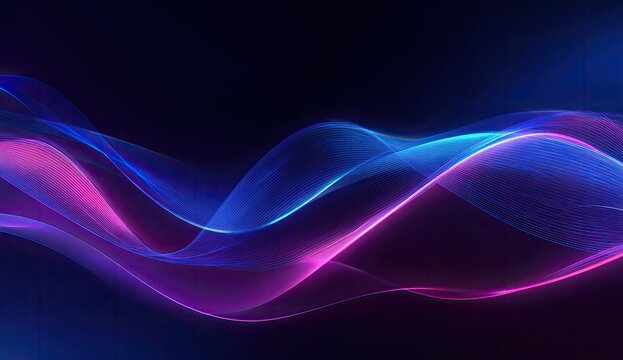 Abstract swirling neon waves