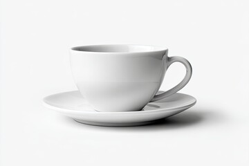 Obraz premium A pristine white coffee cup and saucer