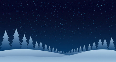 Fototapeta premium winter night landscape