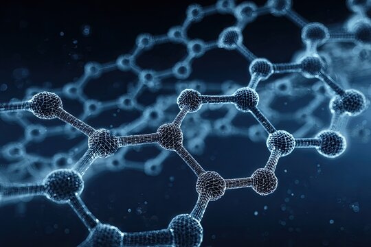 A complex molecular structure.  Abstract scientific image - Powered by Adobe