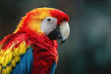Fototapeta premium Close-up of a vibrant scarlet macaw (3)