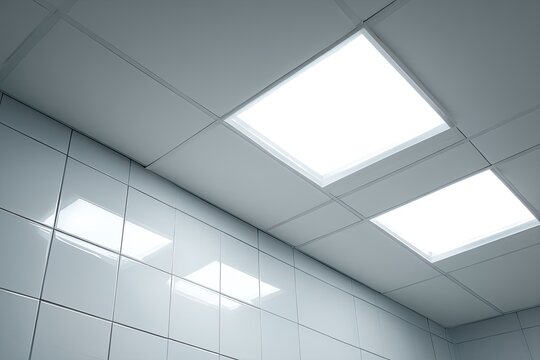 Modern, bright, clean interior ceiling