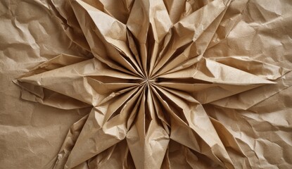 Folded paper star on crumpled paper