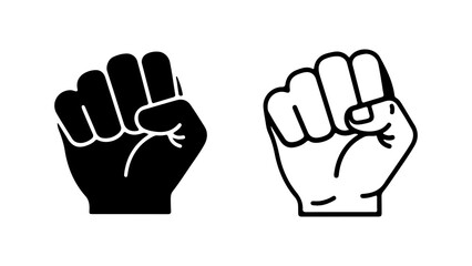 Obraz premium Two clenched fists black and white focused on protest and strength.
