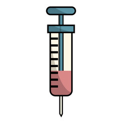 Colorful syringe illustration with measurement markings, set against a simple white background