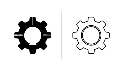 Two distinct gear icons representing settings and mechanical processes.