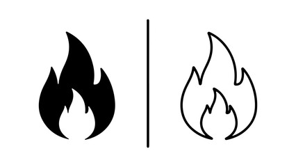 Two Fire Icons One Solid One Outline.