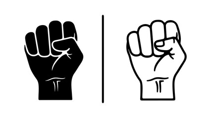 Two Fists Black and White Symbolism of Power and Solidarity.