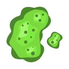 Abstract green shapes resembling organic forms, showcasing vibrant colors and smooth curves