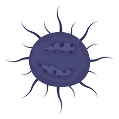 Abstract representation of a virus with tentacle-like structures on a white background