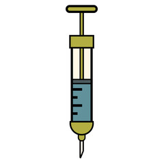 Medical syringe with clear liquid, set against a neutral background, symbolizing healthcare