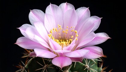 Close-up of a delicate pink cactus flower
